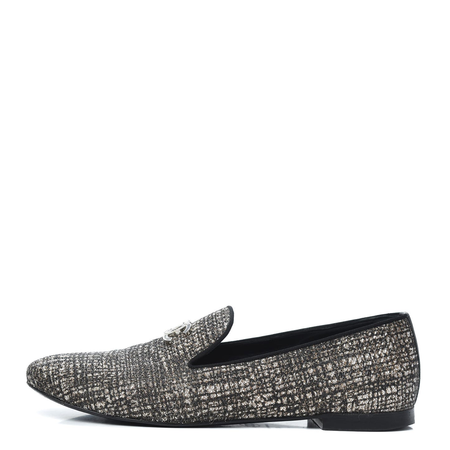 Fantasy Tweed CC Mocassin Loafers 41 Pink Black