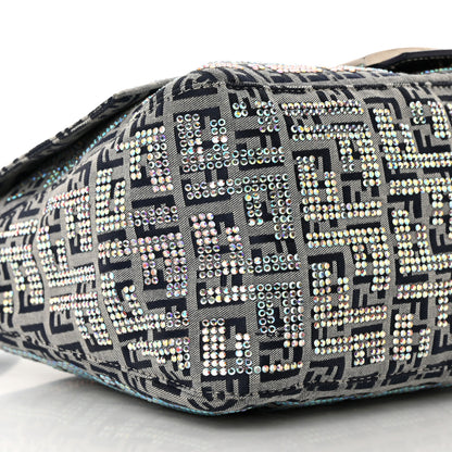 Fendi Zucchino Crystal Mama Baguette Navy 9 of 15