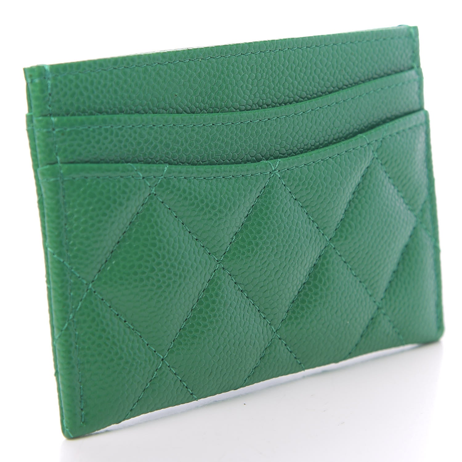 Chanel Caviar Quilted Card Holder Green 3 of 9