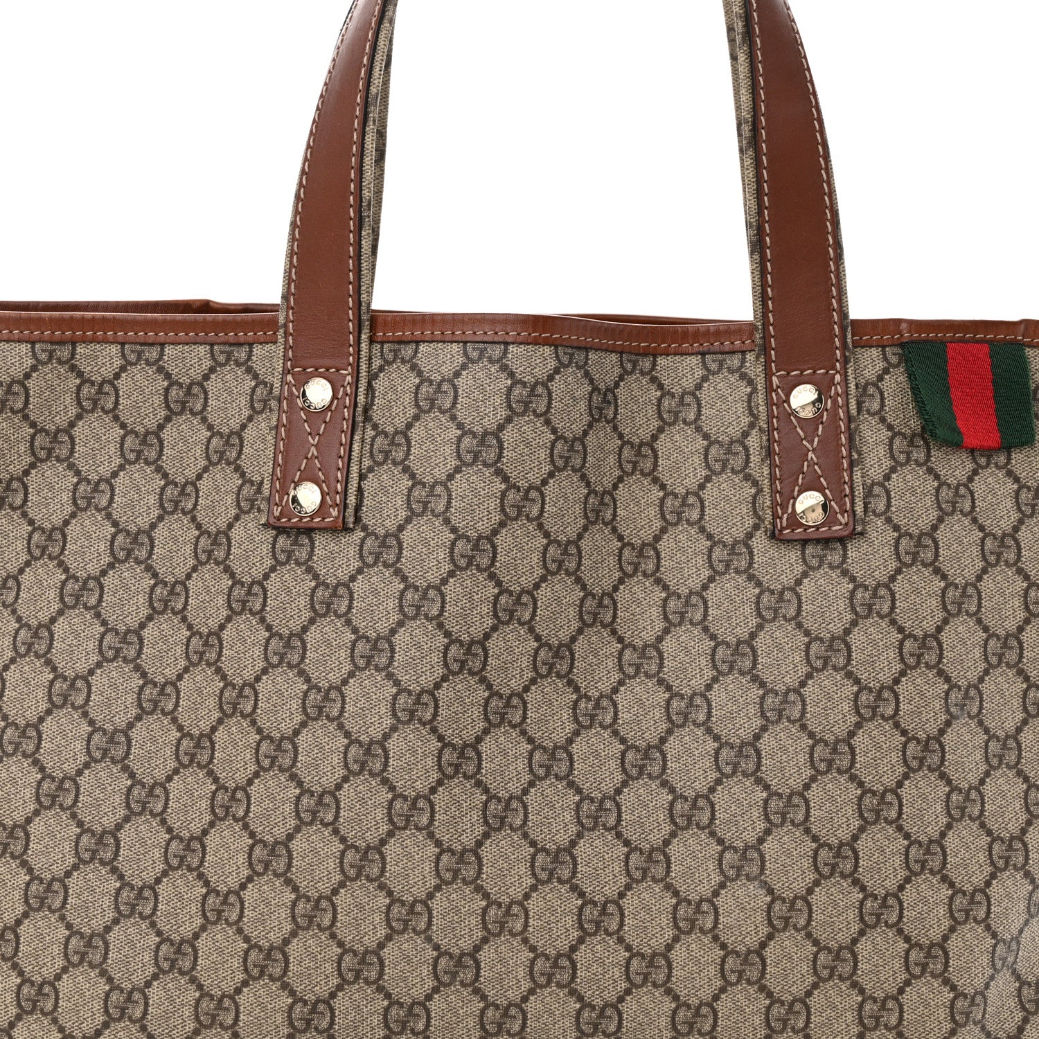 Gucci GG Plus Monogram Medium Signature Web Loop Tote Brown 8 of 10