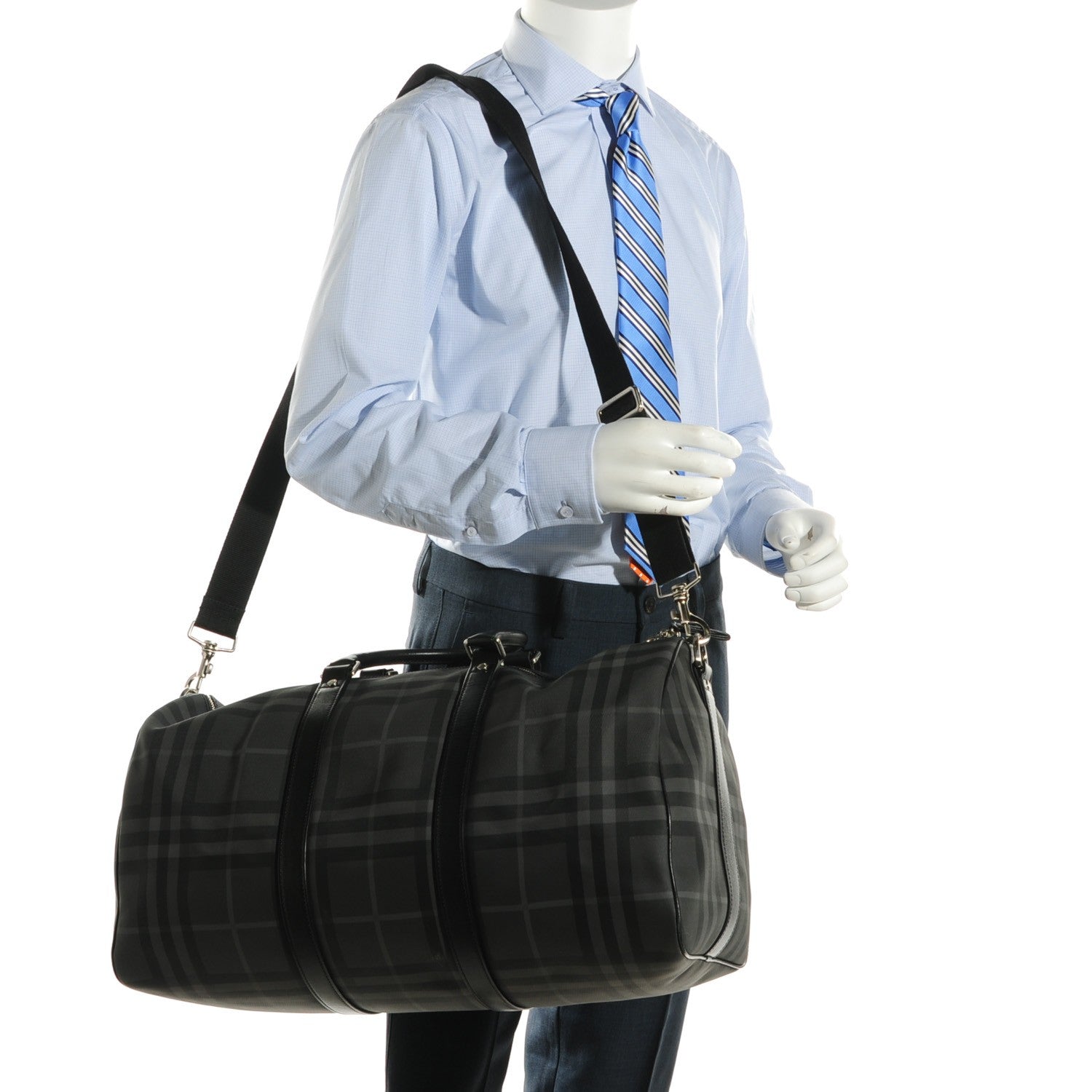 Burberry Nova Check Duffle Bag Black Charcoal 2 of 7