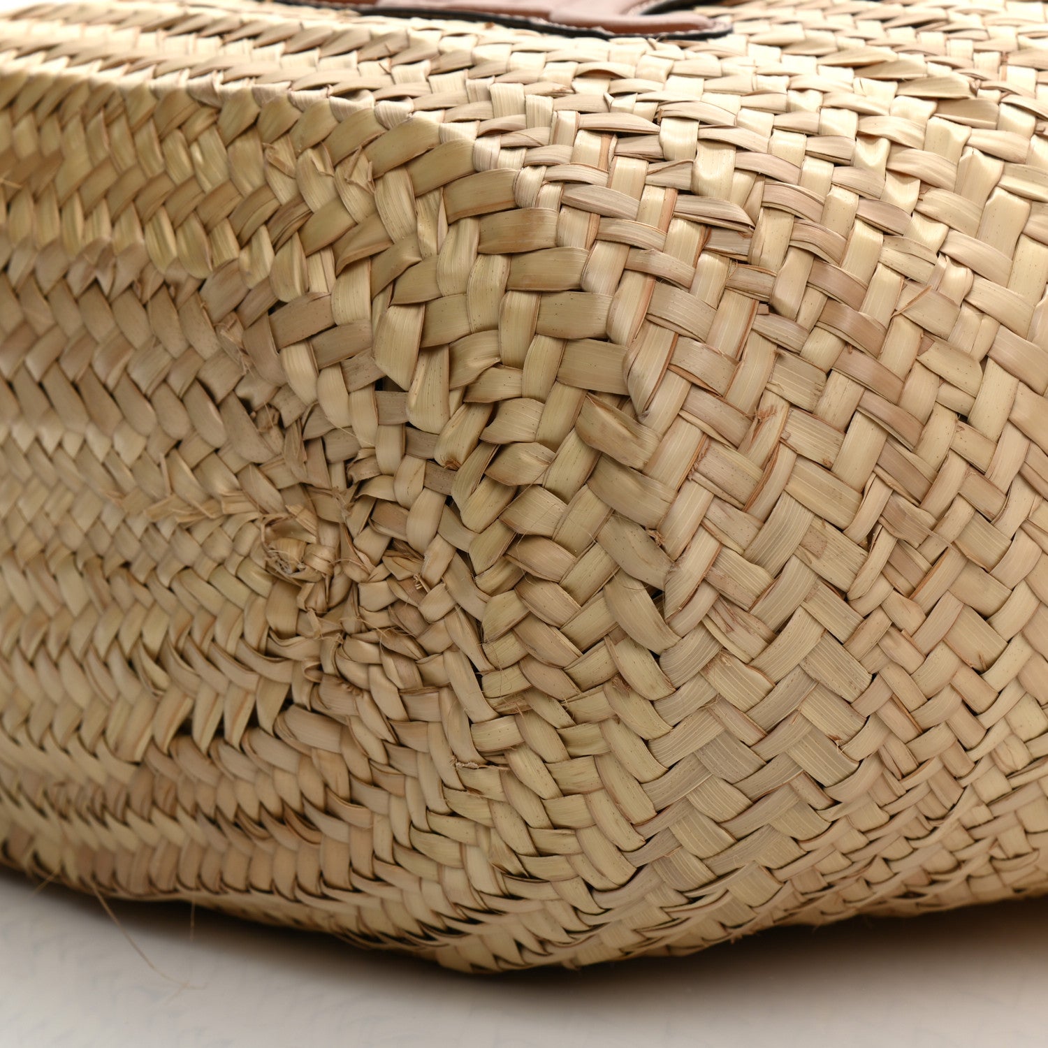 Celine Raffia Calfskin Triomphe Medium Panier Tan 9 of 10