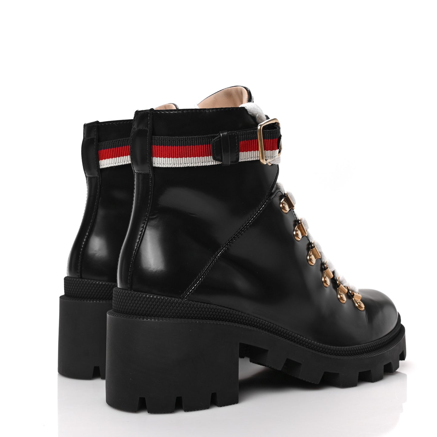 Calfskin Sylvie Web Womens Lace Up Combat Boots 37 Black
