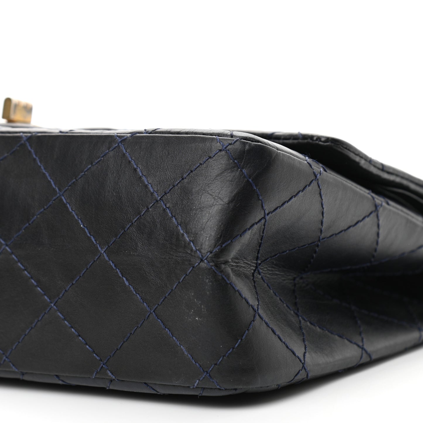 Aged Calfskin Quilted 2.55 Reissue 226 Flap Navy Blue