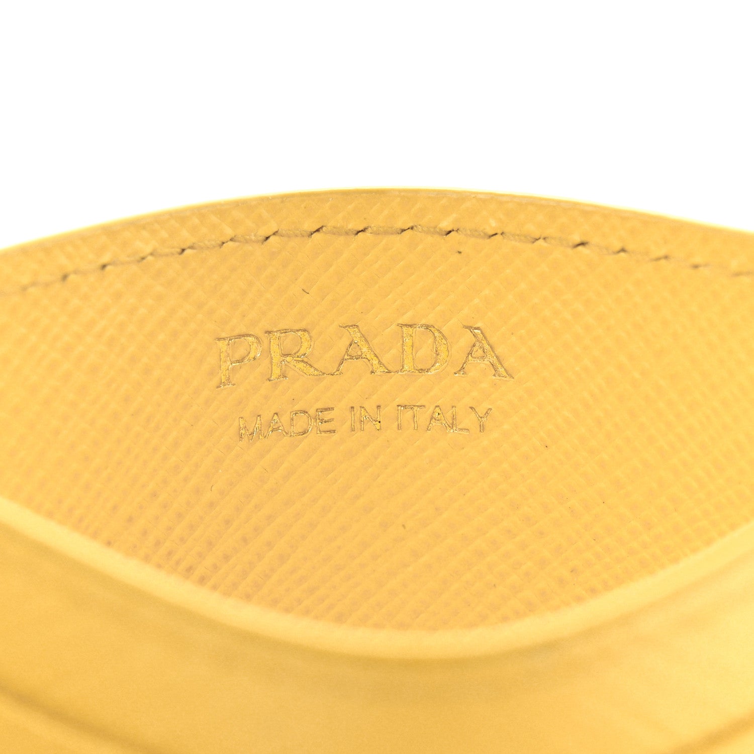Prada Saffiano Metal Card Holder Soleil 6 of 10