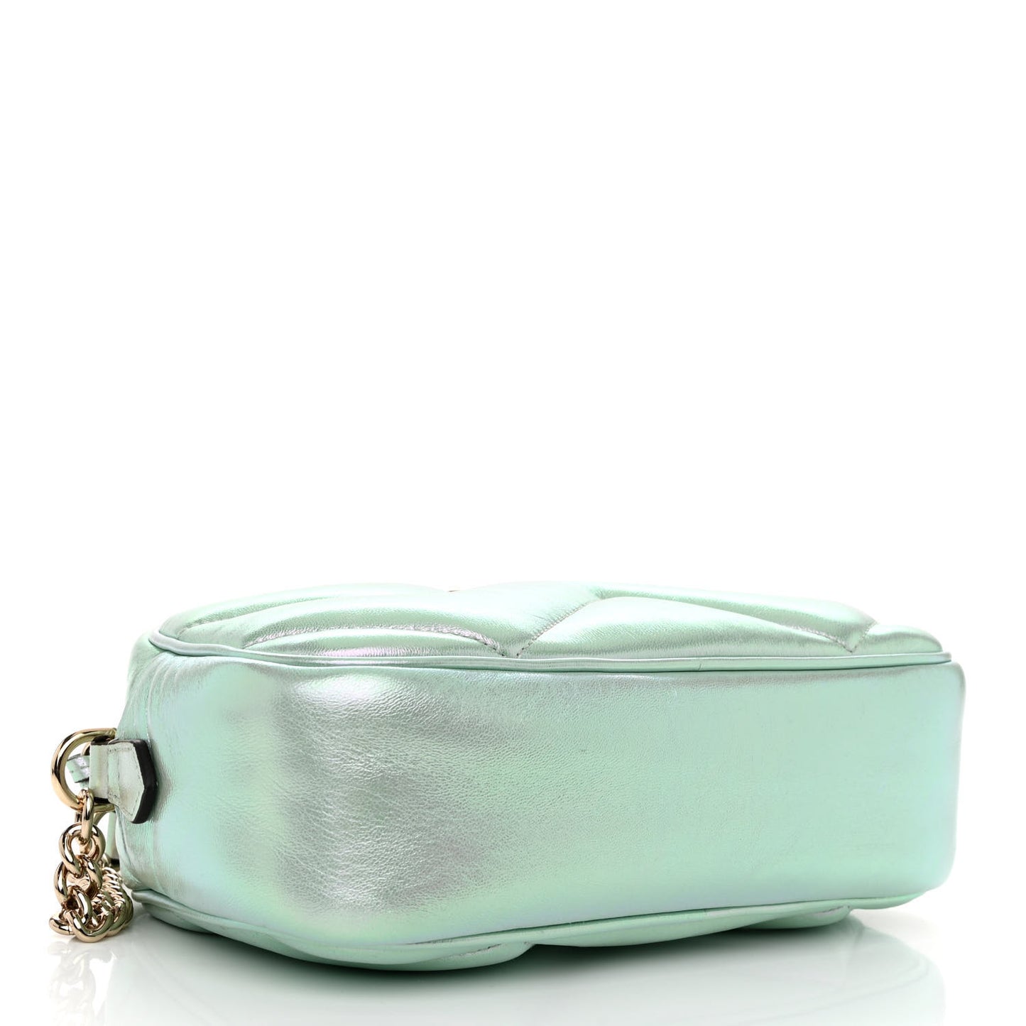 Iridescent Nappa Chevron Matelasse Small GG Marmont Chain Shoulder Bag Iridescent Salvy Green