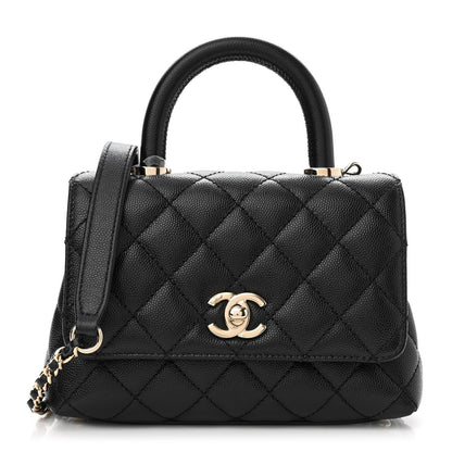 Chanel Caviar Quilted Extra Mini Coco Handle Flap Black 1 of 10