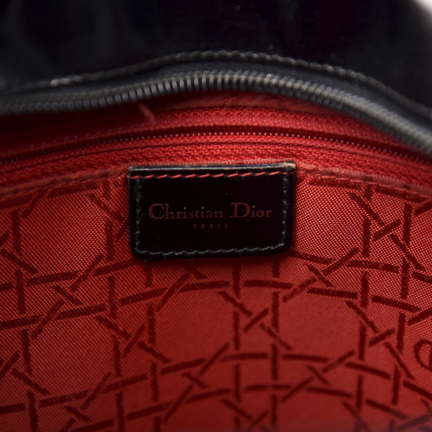Glazed Calfskin Large Lady Dior Black