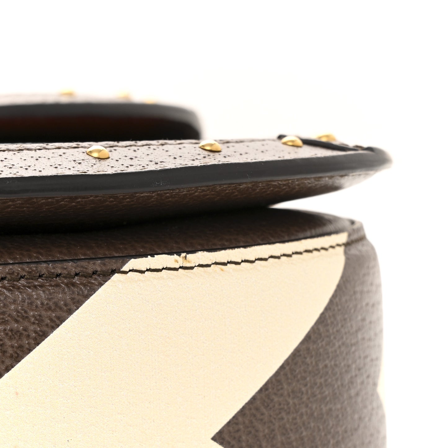 GG Supreme Monogram Studded Calfskin 100 Centennial Geometric Medium Bamboo 1947 Top Handle Bag Beige Ebony Multicolor