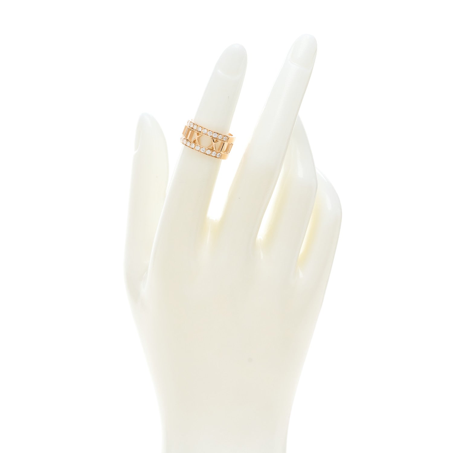 Tiffany 18K Rose Gold Diamond Wide Atlas Open Ring 47 4 2 of 5
