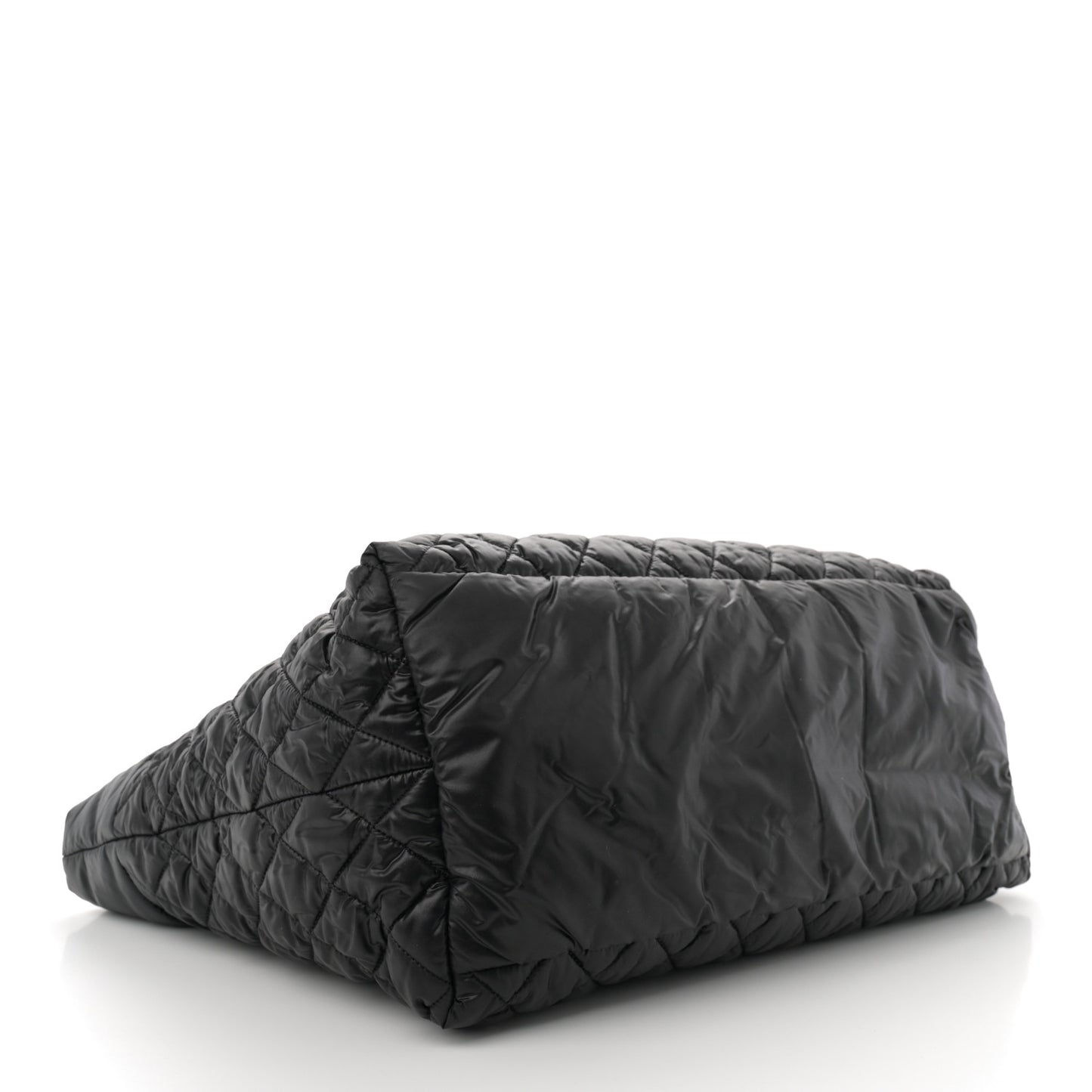 Nylon Quilted Large Coco Cocoon Tote   Black