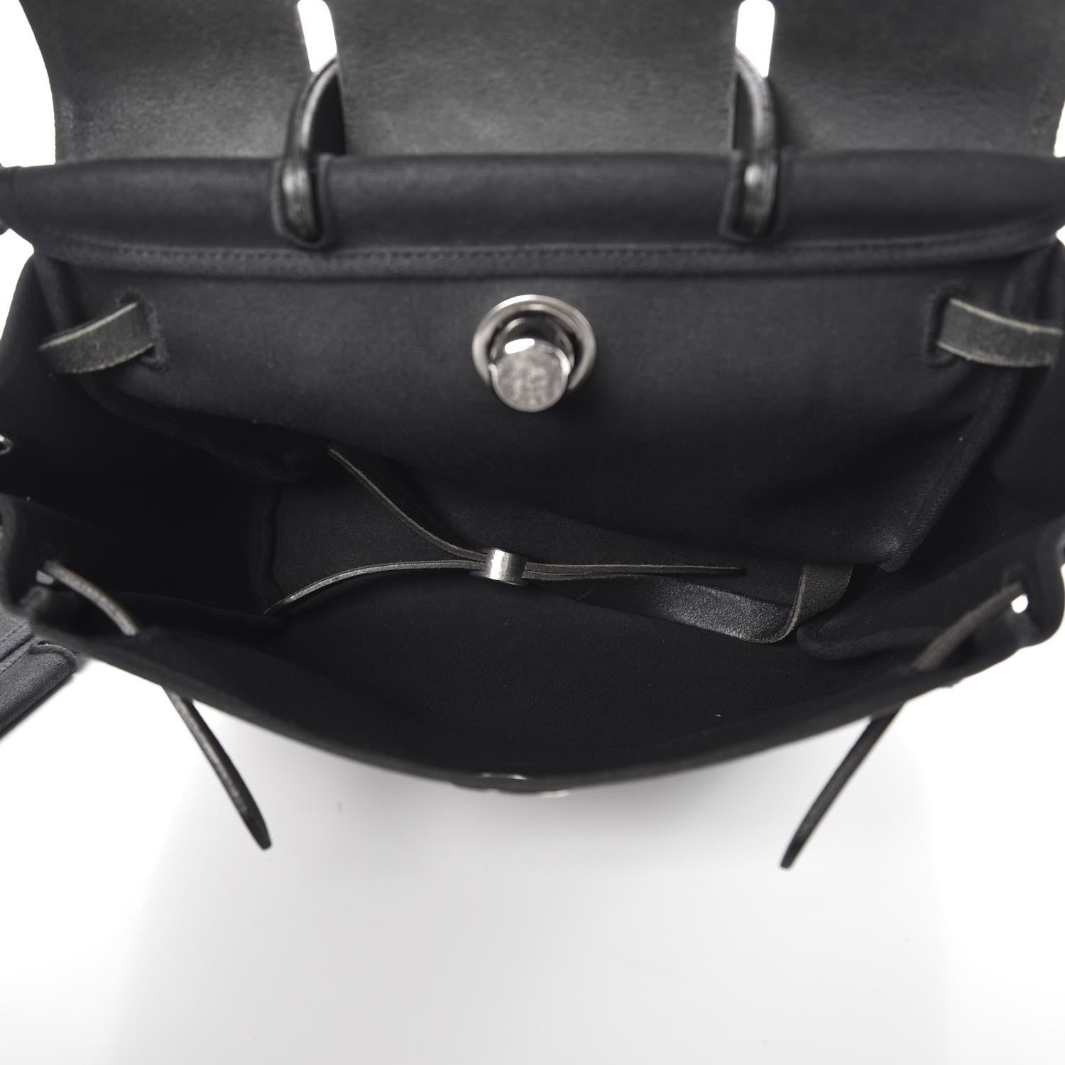 Hermes Toile Vache Calfskin Herbag 30 PM Backpack Black 6 of 12