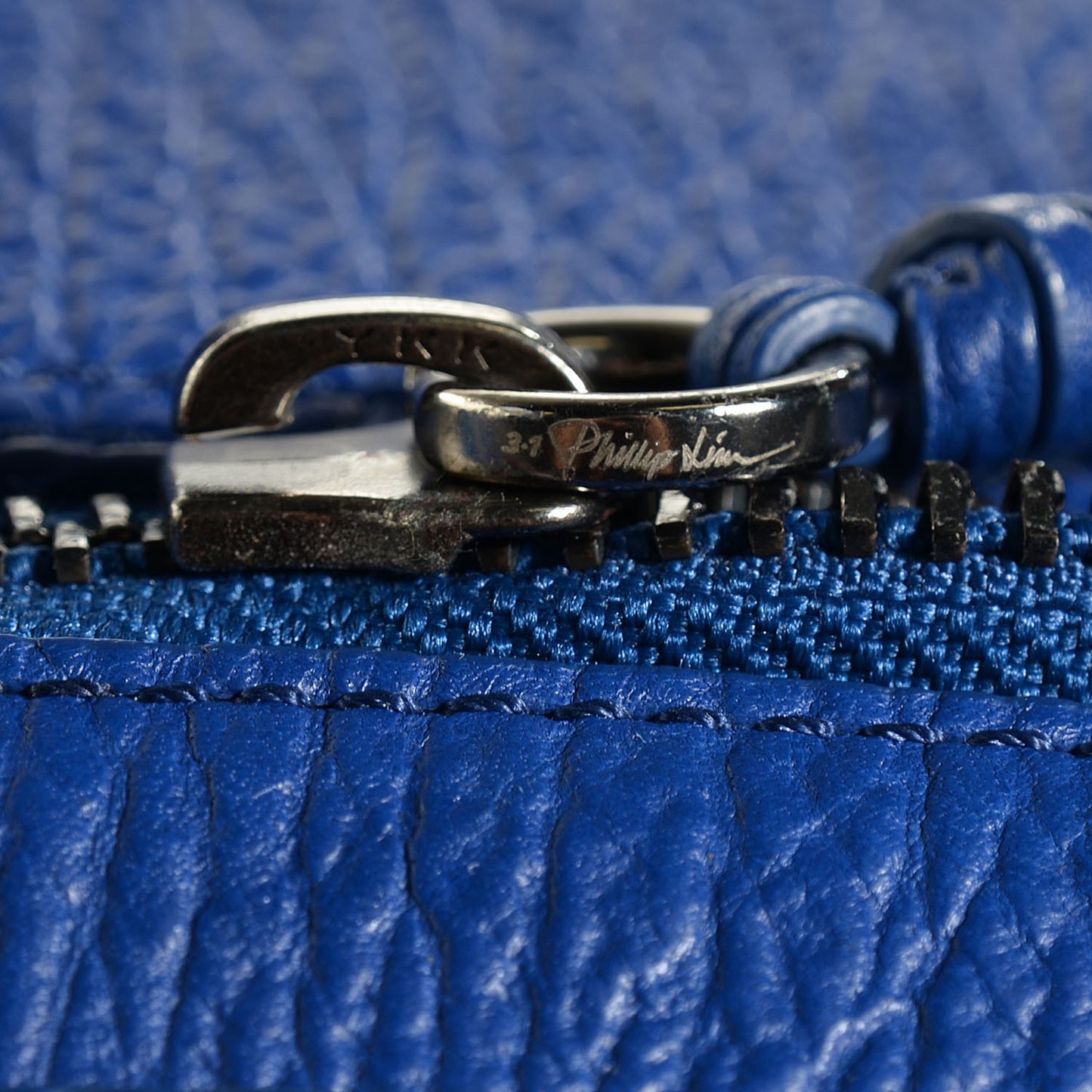 3.1 Textured Calfskin Large Pashli Satchel Cobalt