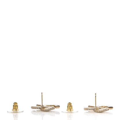 Chanel Crystal Timeless CC Earrings Light Gold 3 of 5