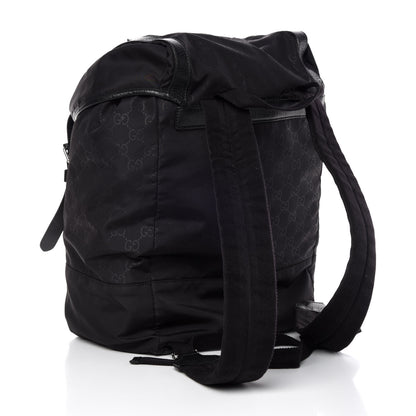 Gucci Nylon Monogram Medium Light Double Buckle Backpack Black 3 of 10