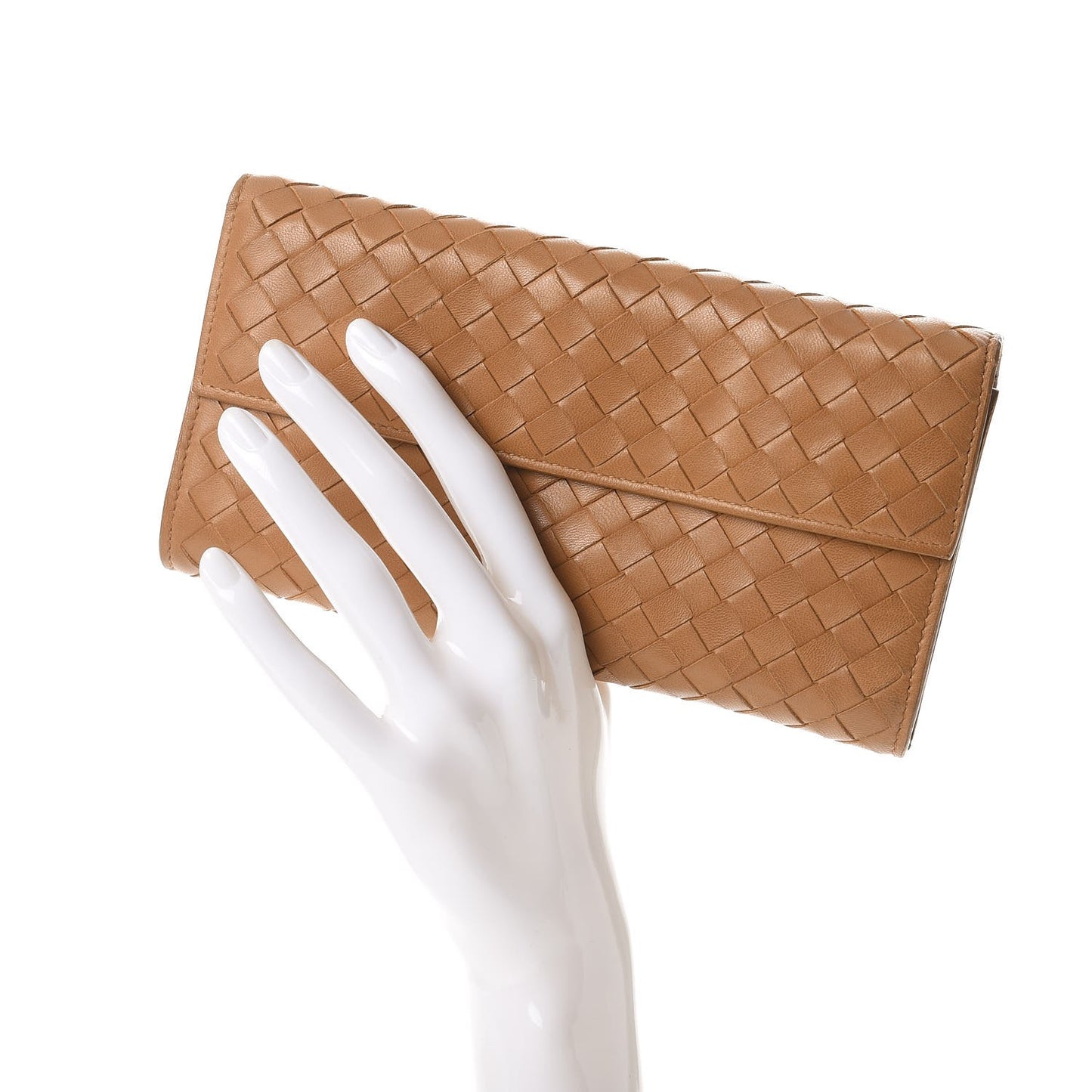 Nappa Intrecciato Continental Flap Wallet Cinnamon