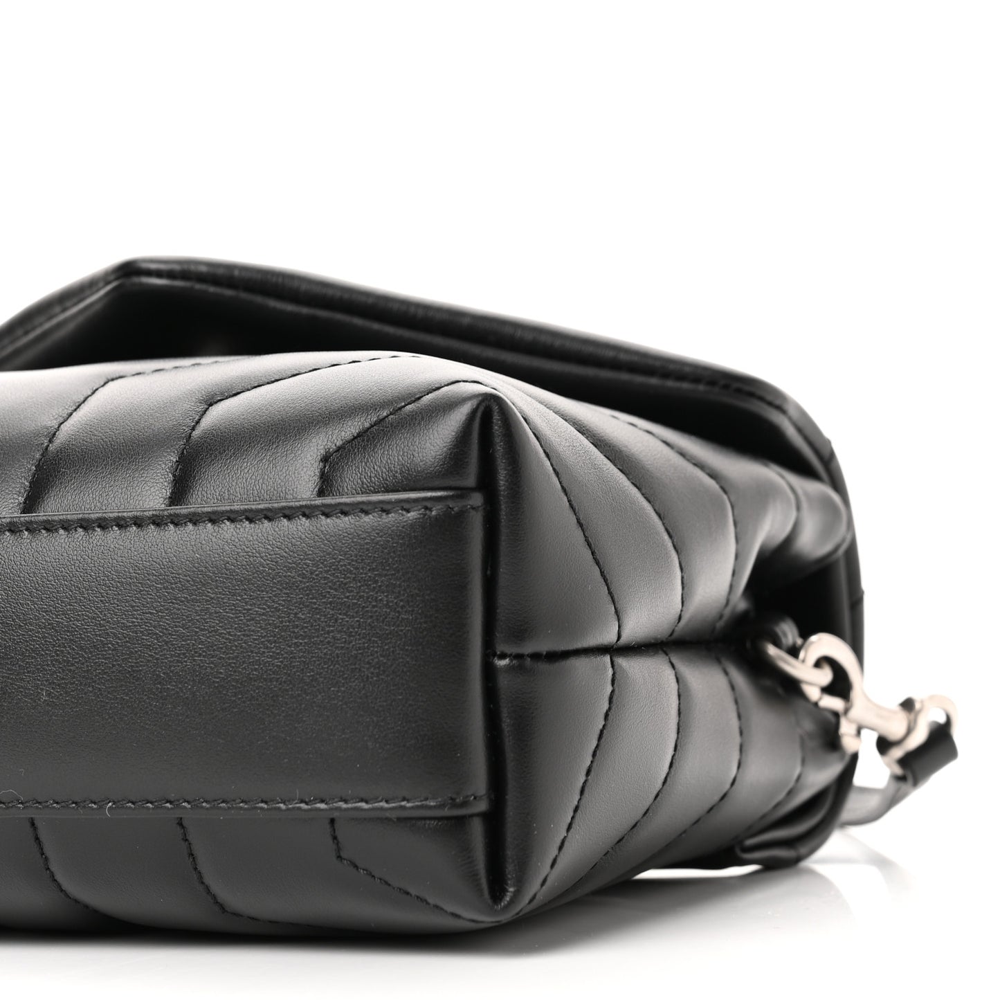 Calfskin Y Quilted Monogram Toy Loulou Crossbody Bag Black