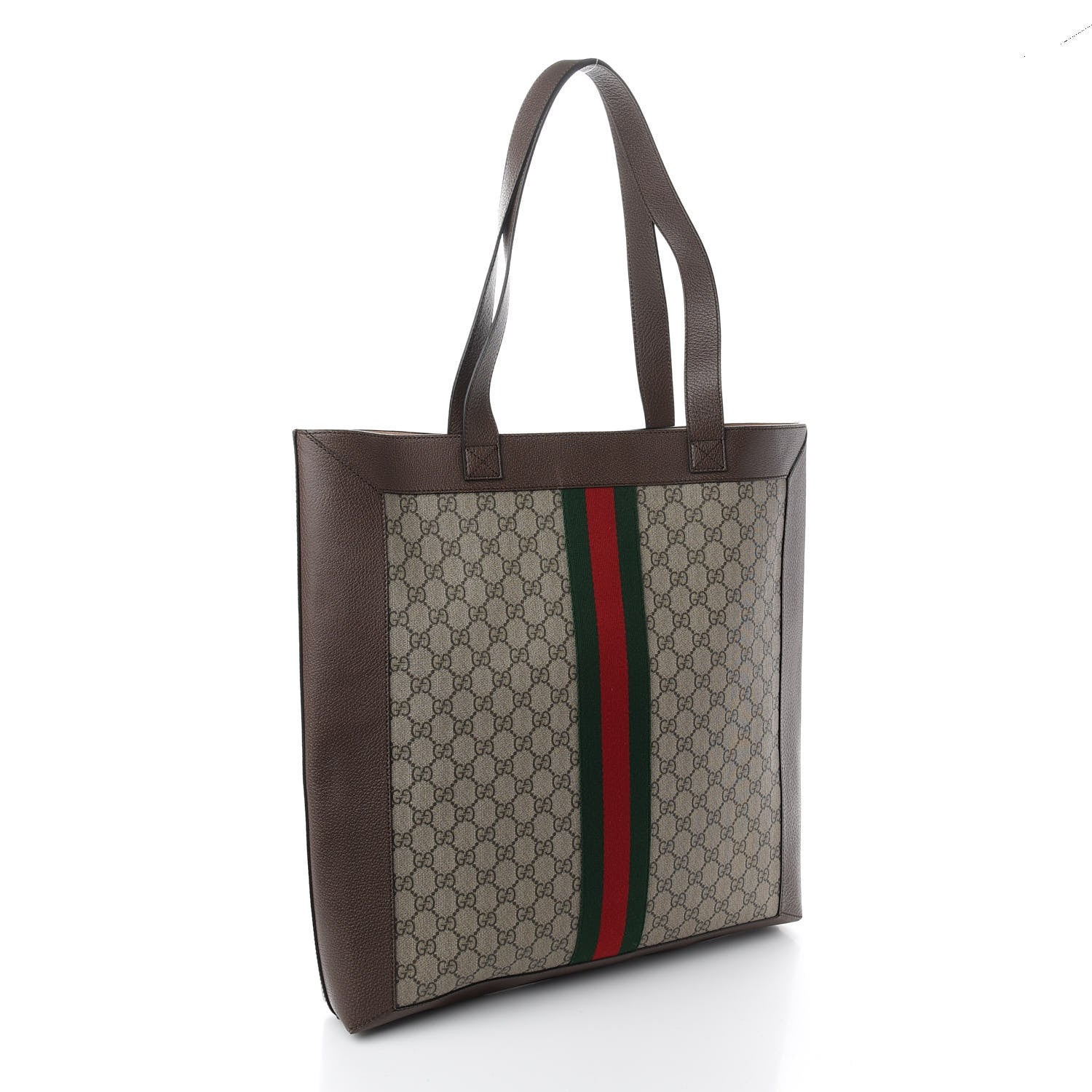 Gucci GG Supreme Monogram Web Large Ophidia Vertical Shopping Tote Brown 4 of 10