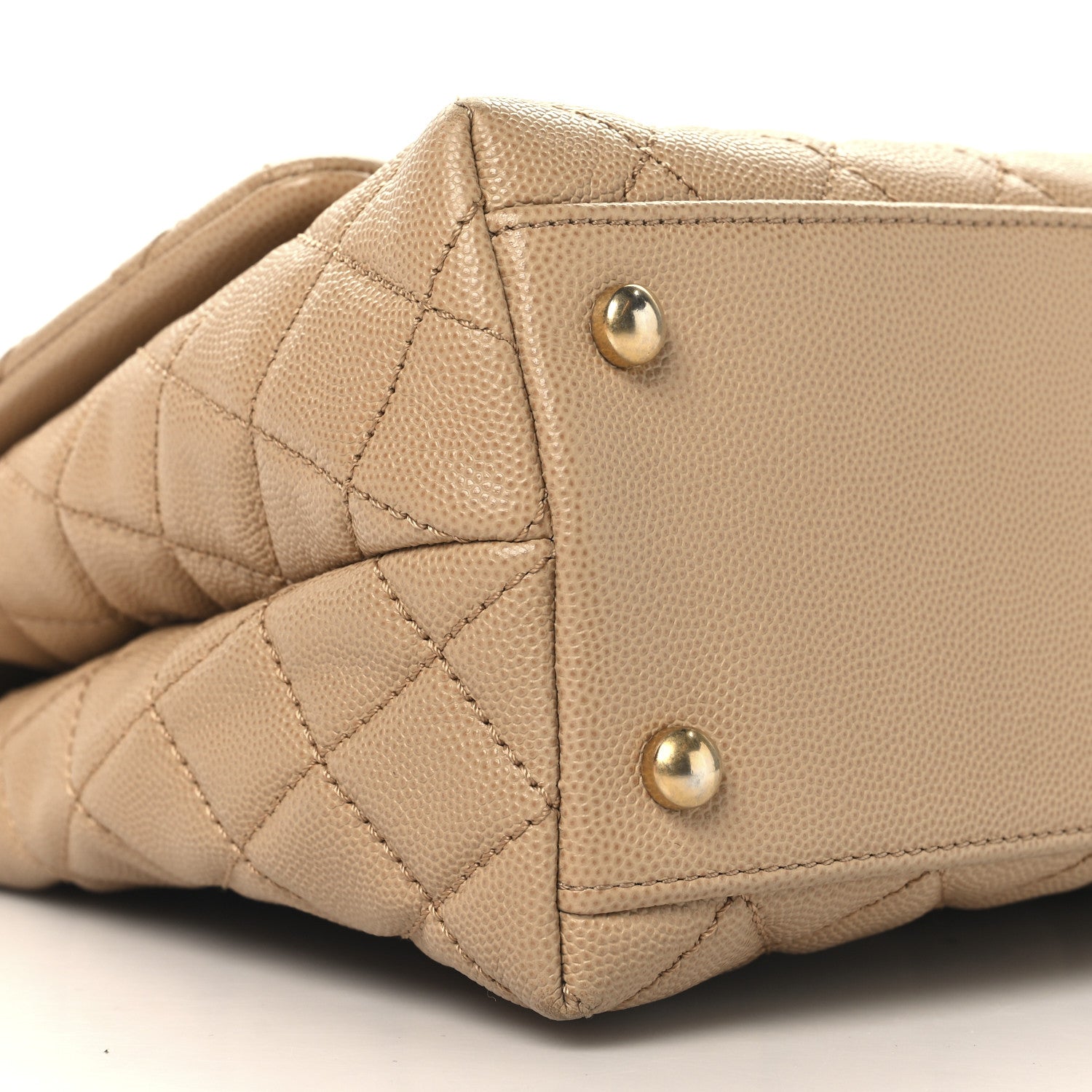 Chanel Caviar Quilted Small Coco Handle Flap Beige 9 of 11