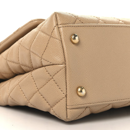 Chanel Caviar Quilted Small Coco Handle Flap Beige 9 of 11