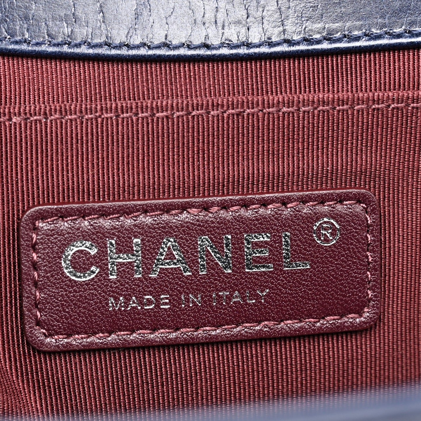 Glazed Calfskin Quilted Medium Boy Chained Flap Blue