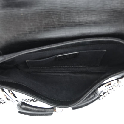 Gucci Monogram Horsebit Chain Clutch Black 5 of 11