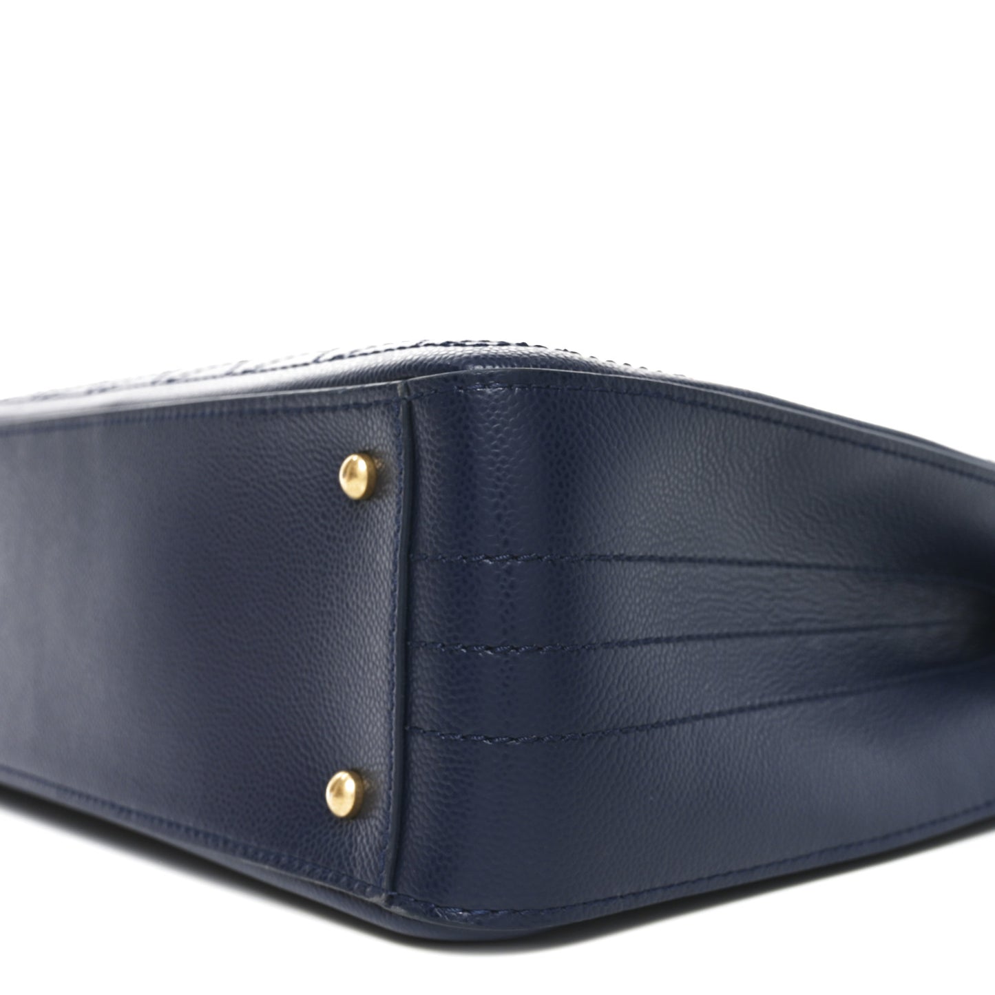 Bullskin Stitched Bi-Color Large Shopping Tote Blue