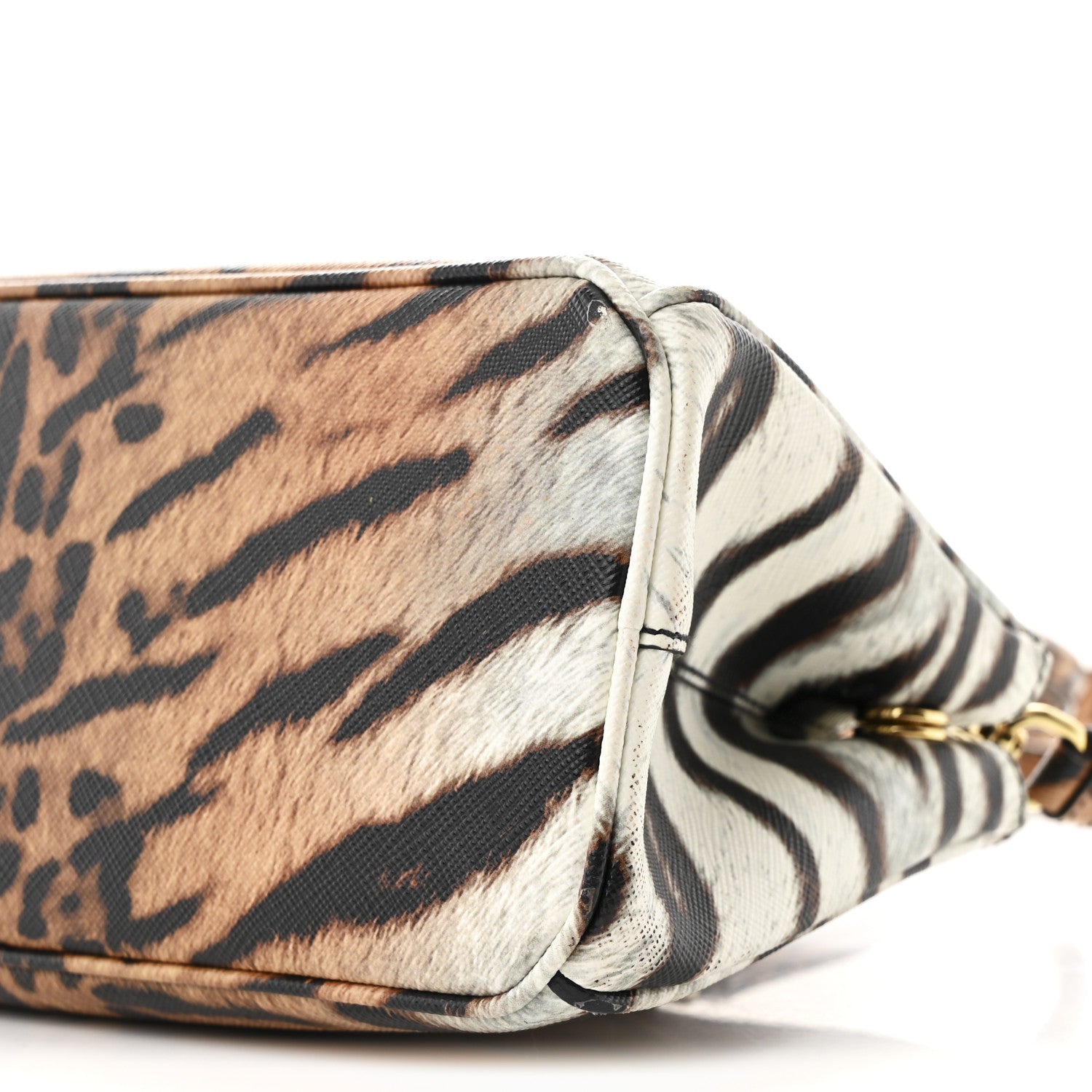 Prada Saffiano Printed Medium East West Galleria Double Zip Bag