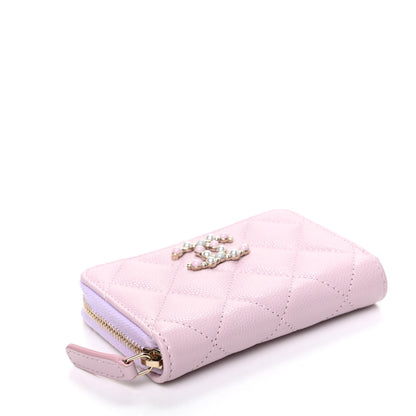Chanel Caviar Quilted Pearl Coco Candy Zip Coin Purse Light Pink 4 of 8