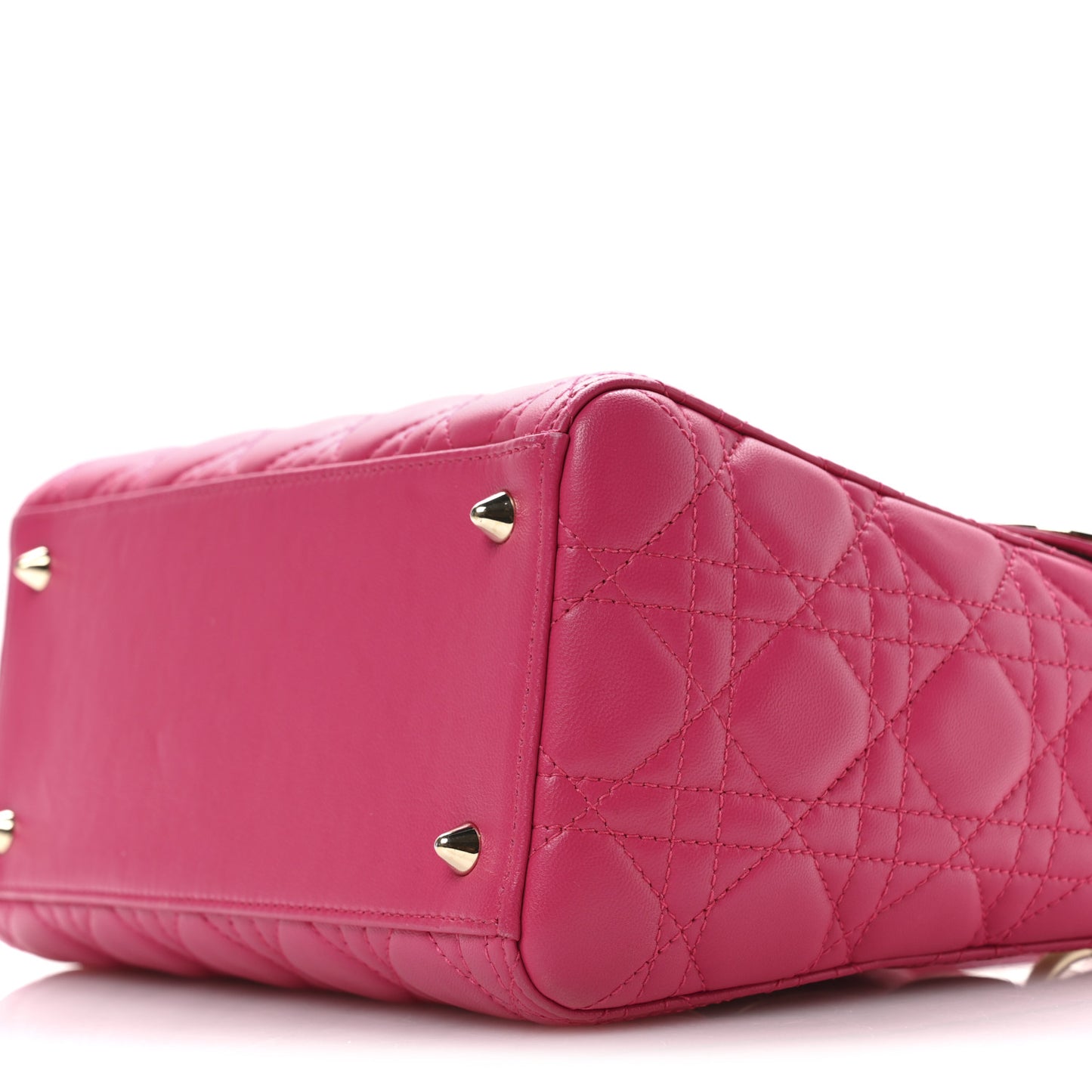 Lambskin Cannage Medium Lady Dior Fuchsia