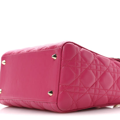 Christian Dior Lambskin Cannage Medium Lady Dior Fuchsia 10 of 11