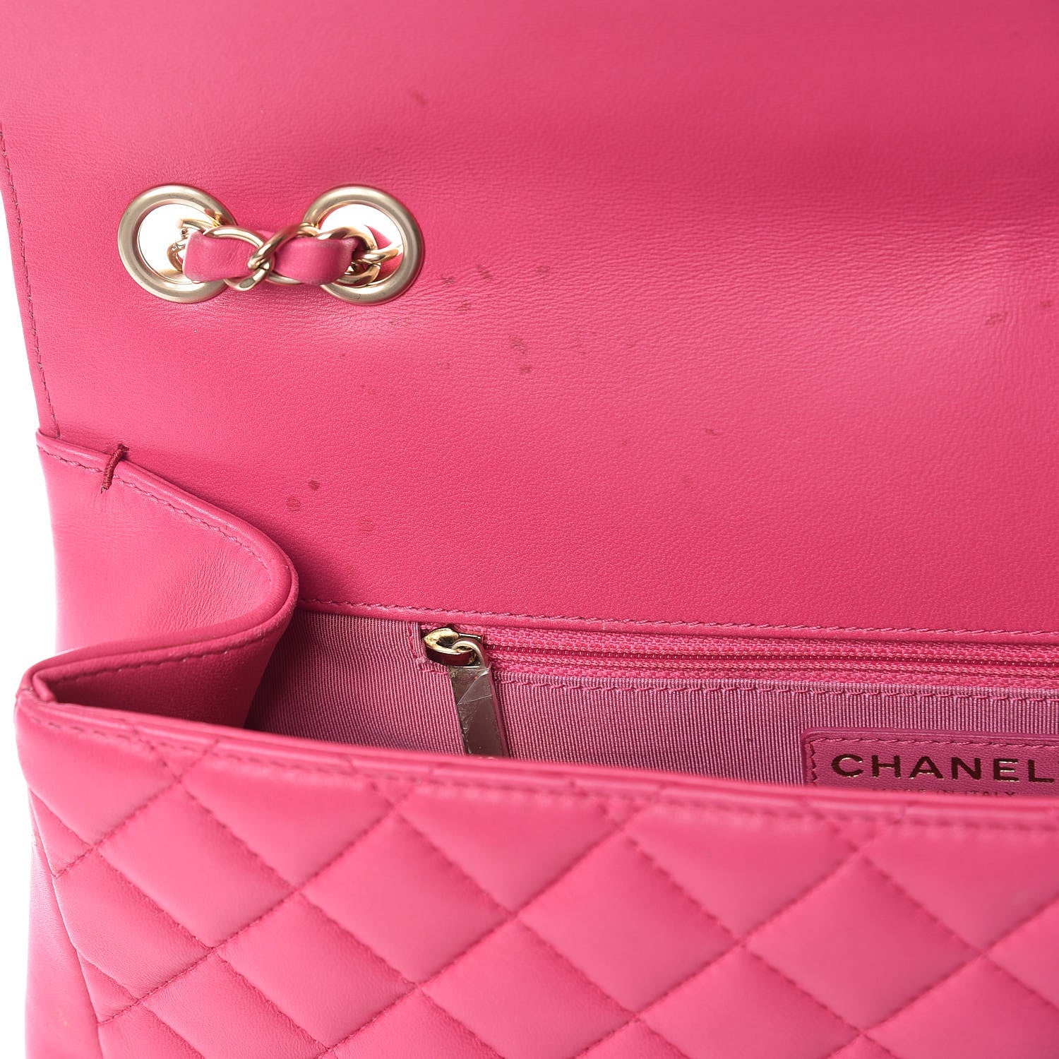 Chanel Lambskin Quilted Jumbo Mademoiselle Chic Flap Fuchsia 9 of 32
