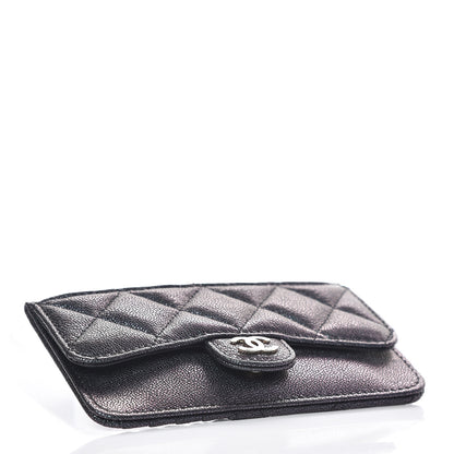 Chanel Iridescent Caviar Quilted Flap Zip Card Holder Black 4 of 8