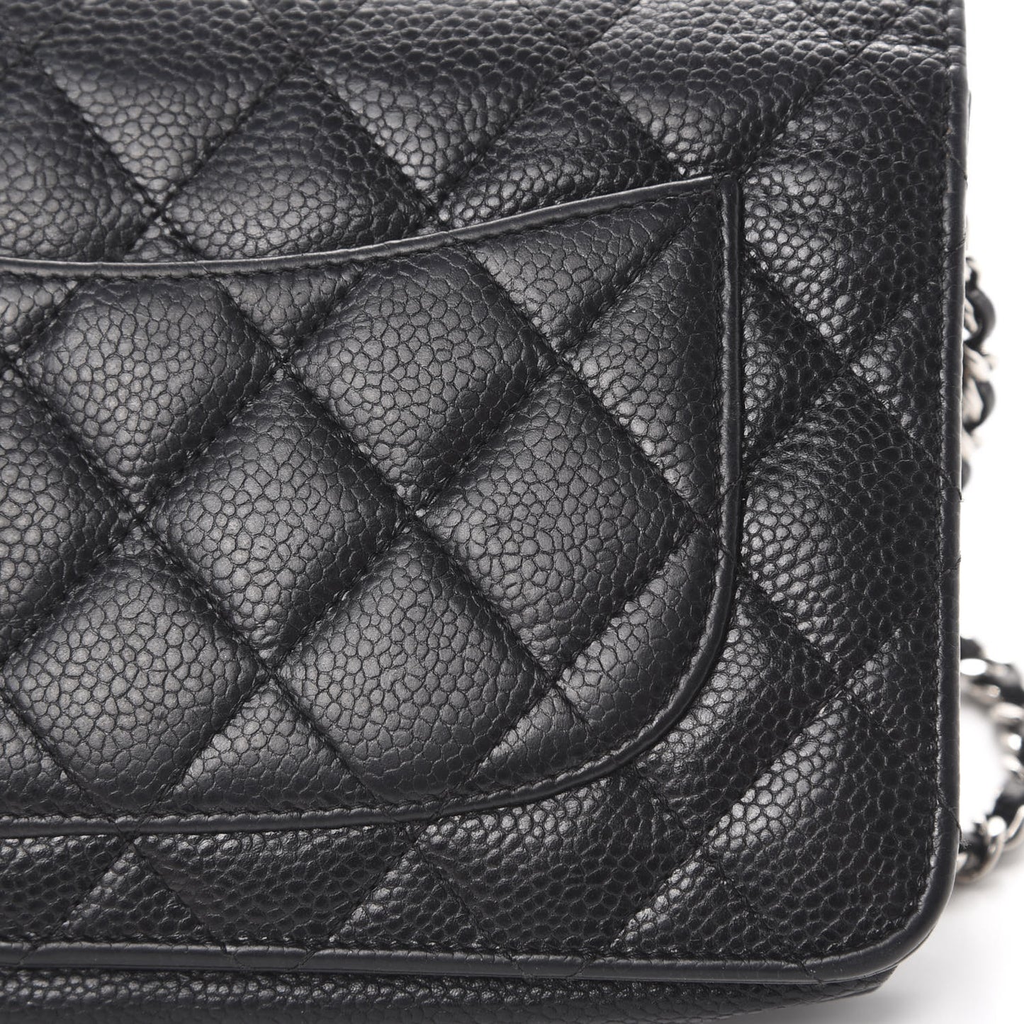 Caviar Quilted Wallet On Chain WOC Black