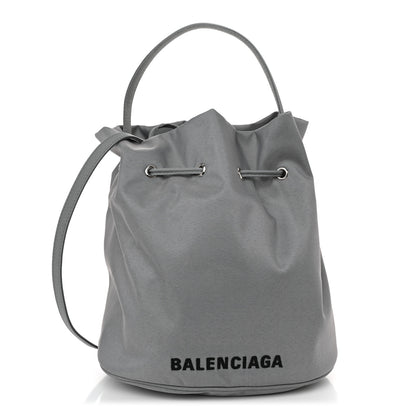 Balenciaga Nylon Wheel Logo Bucket Bag XS Gris Cendre 1 of 9