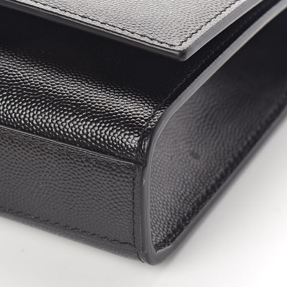 Saint Laurent Grain De Poudre Small Monogram Kate Satchel Black 9 of 10