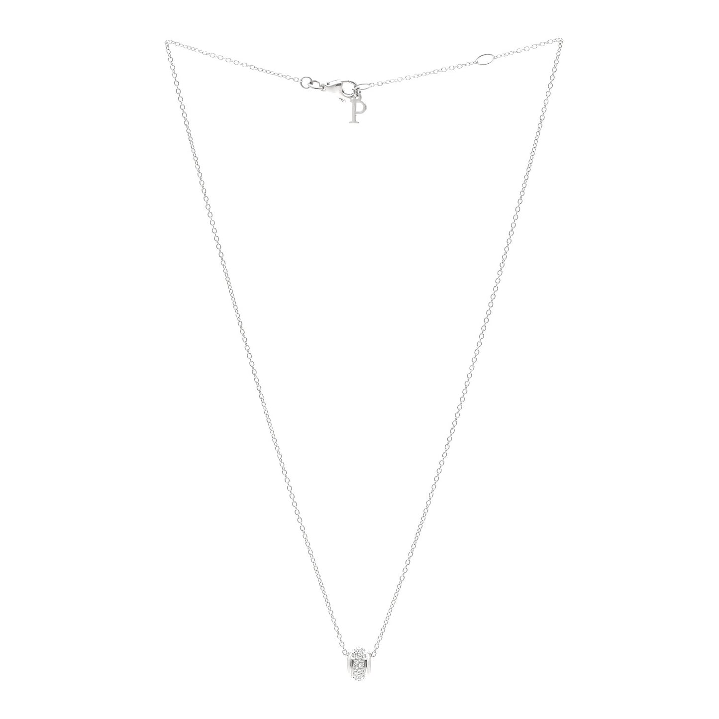 18K White Gold Diamond Possession Pendant Necklace