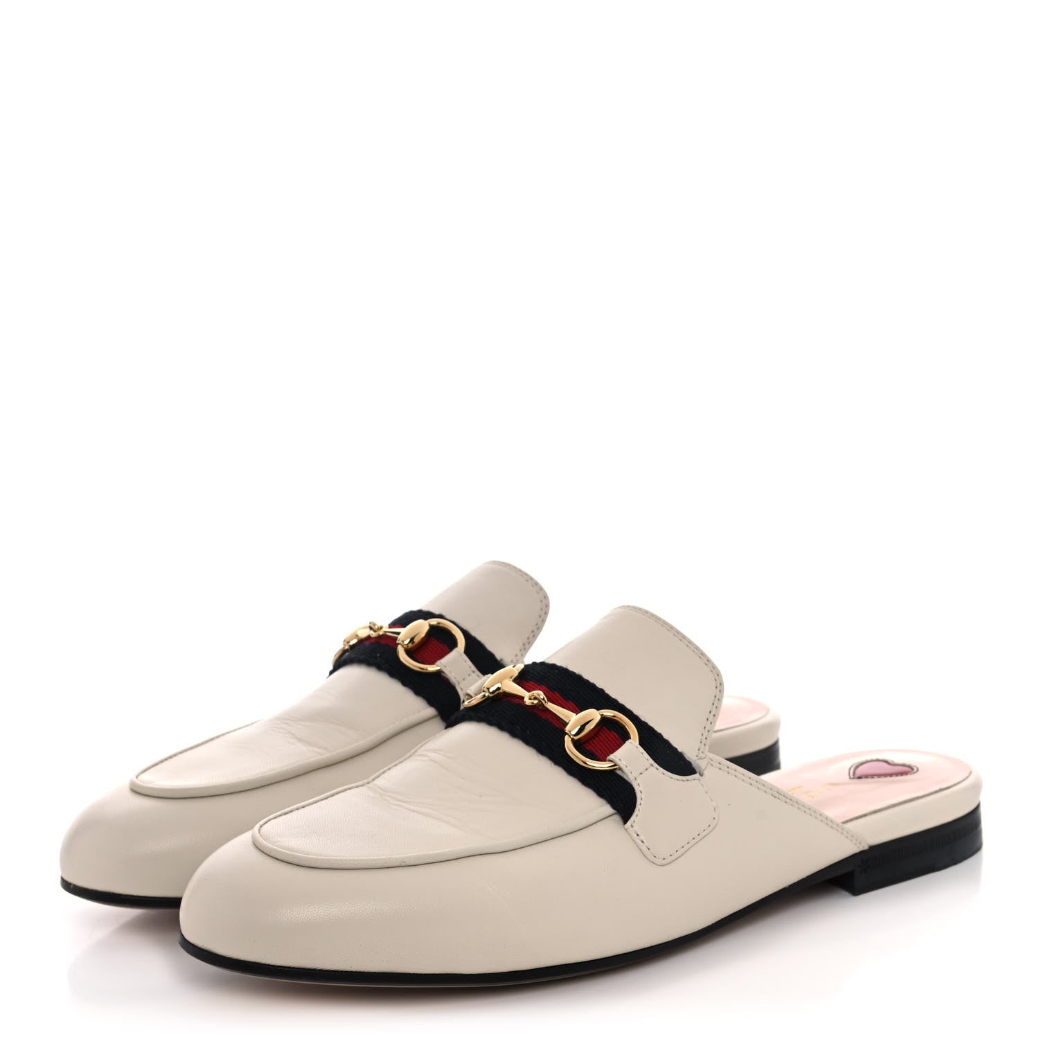 Gucci Malaga Kid Web Womens Horsebit Slippers 37 Mystic White 3 of 10