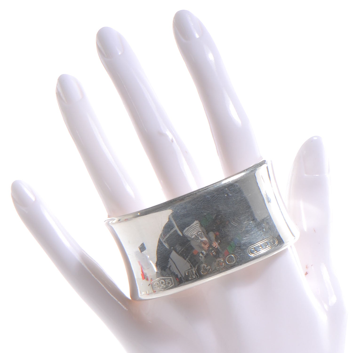 Tiffany Sterling Silver Wide 1837 Cuff Bracelet 2 of 5
