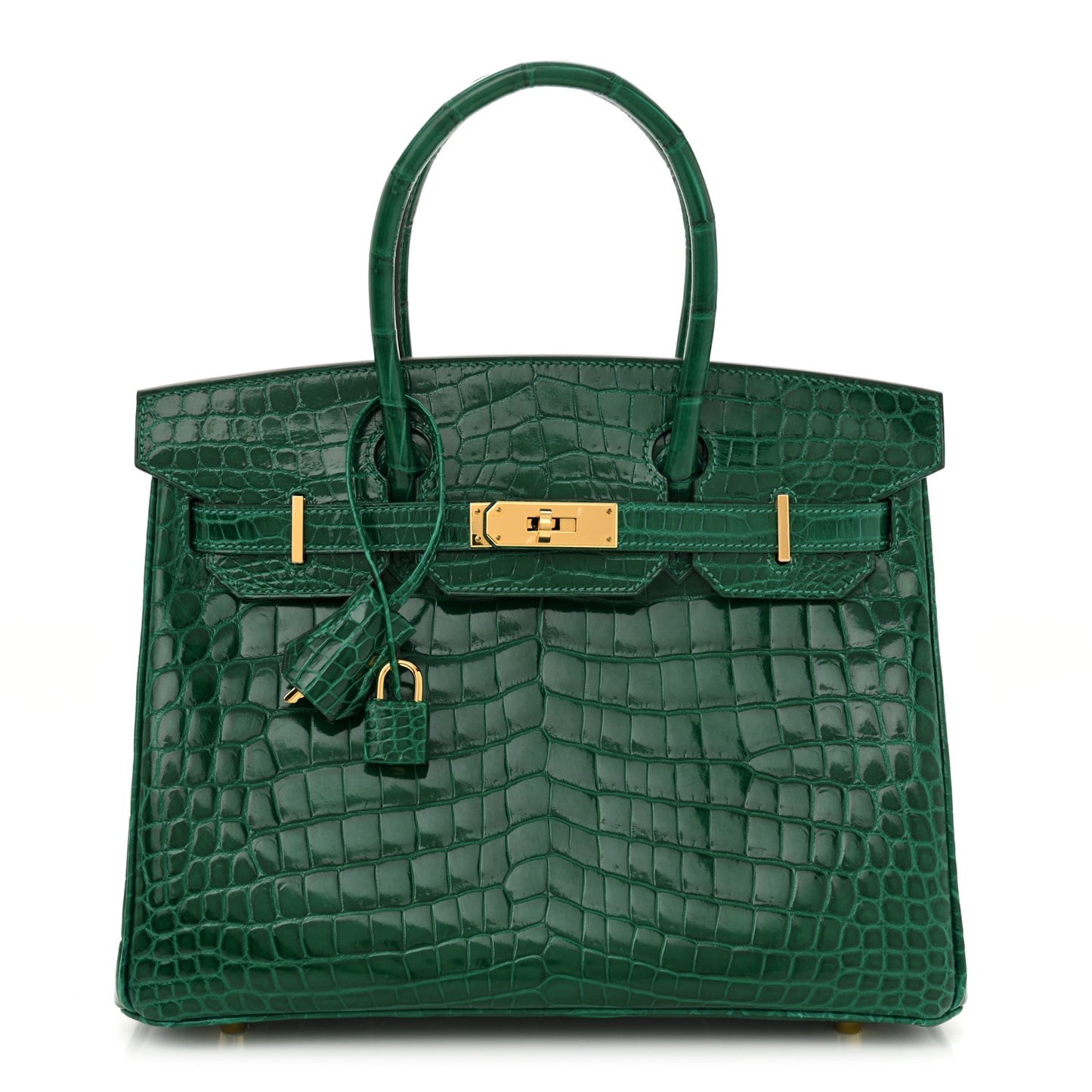 Shiny Niloticus Crocodile Birkin 30 Vert Emeraude