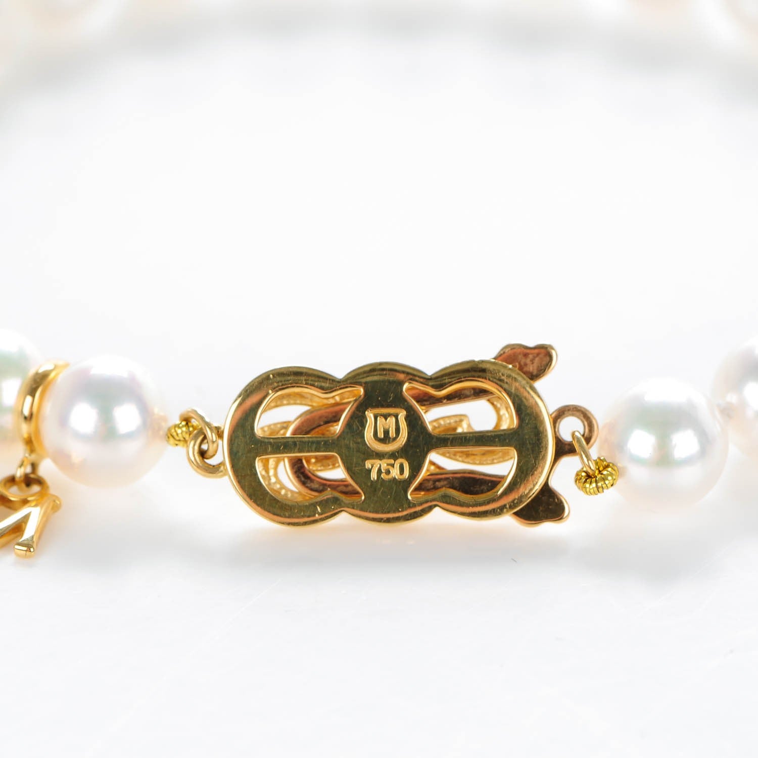 Mikimoto 18K Yellow Gold Akoya Cultured Pearl 7mm Strand Bracelet 5 of 6