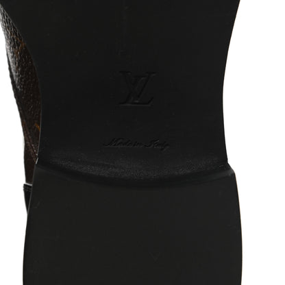Louis Vuitton Monogram Calfskin Wonderland Flat Ranger Boots 35.5 Black 7 of 9