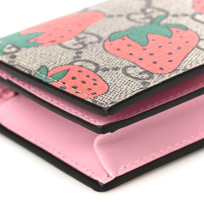 Gucci GG Supreme Monogram Strawberry Card Case 7 of 13