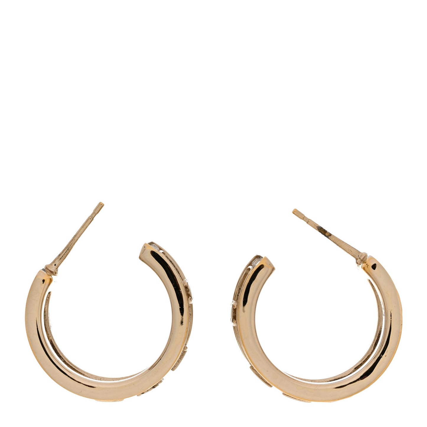 Metal Crystal Bow-tiful CC Hoop Earrings Gold