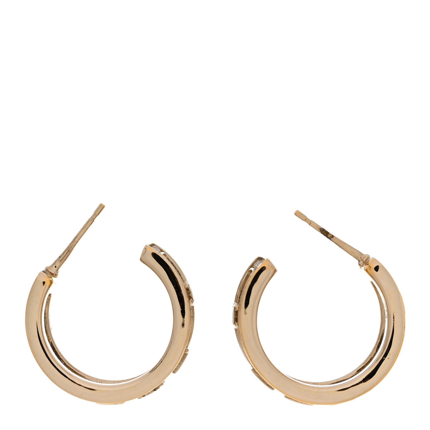 Chanel Metal Crystal Bow-tiful CC Hoop Earrings Gold 3 of 5