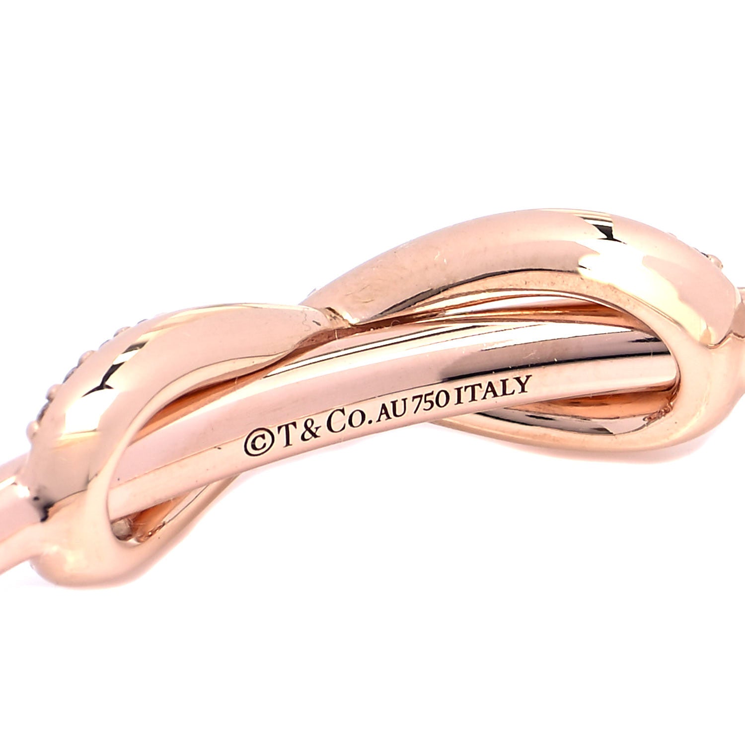 Tiffany 18K Rose Gold Diamond Infinity Cuff Bracelet 4 of 5