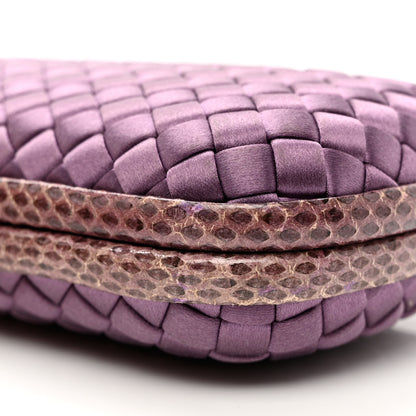 Bottega Veneta Satin Intreccio Impero Ayers Stretch Knot Clutch Purple 7 of 7