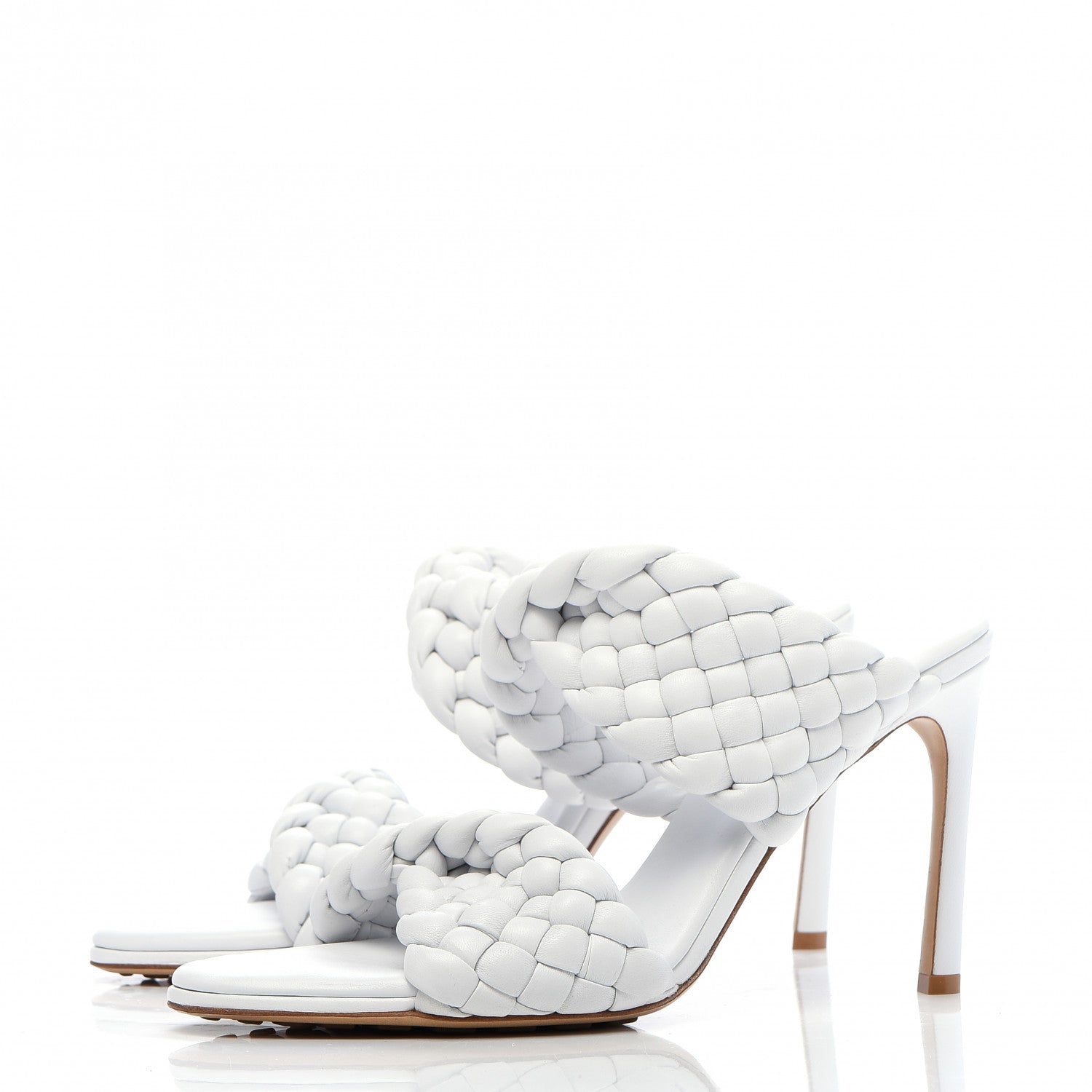 Bottega Veneta Nappa Twisted Padded Intrecciato Curve Slide Sandals 40 Optic White 3 of 7