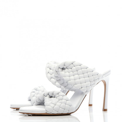 Bottega Veneta Nappa Twisted Padded Intrecciato Curve Slide Sandals 40 Optic White 3 of 7
