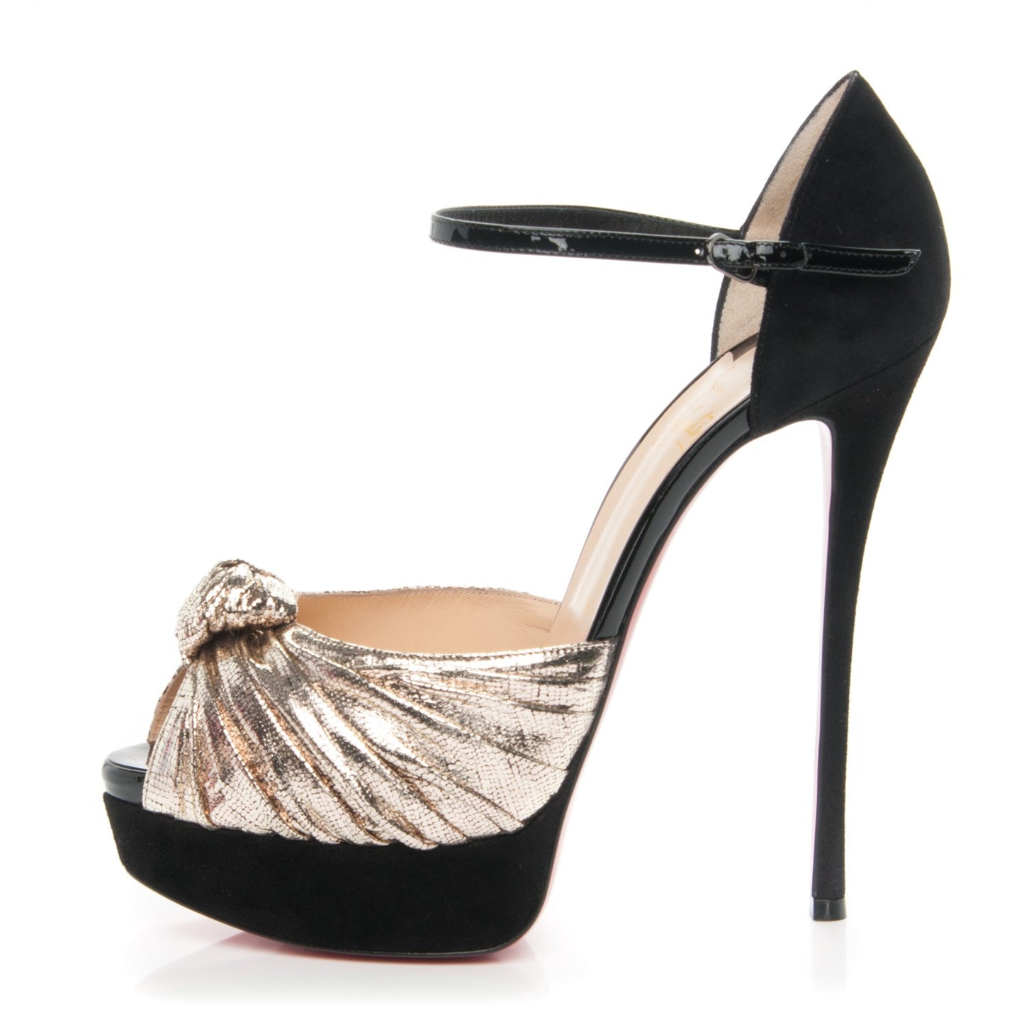Lame Patent Veau Velours Marchavekel 150 Platform Sandals 39 Platine